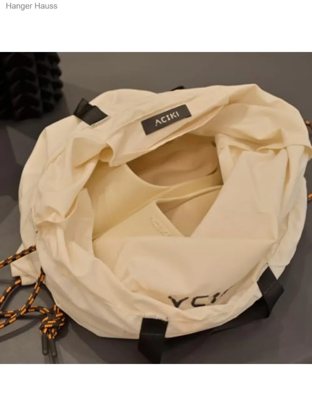 Foldable Canvas Backpack Handbag for Women Large Capacity Casual Drawstring